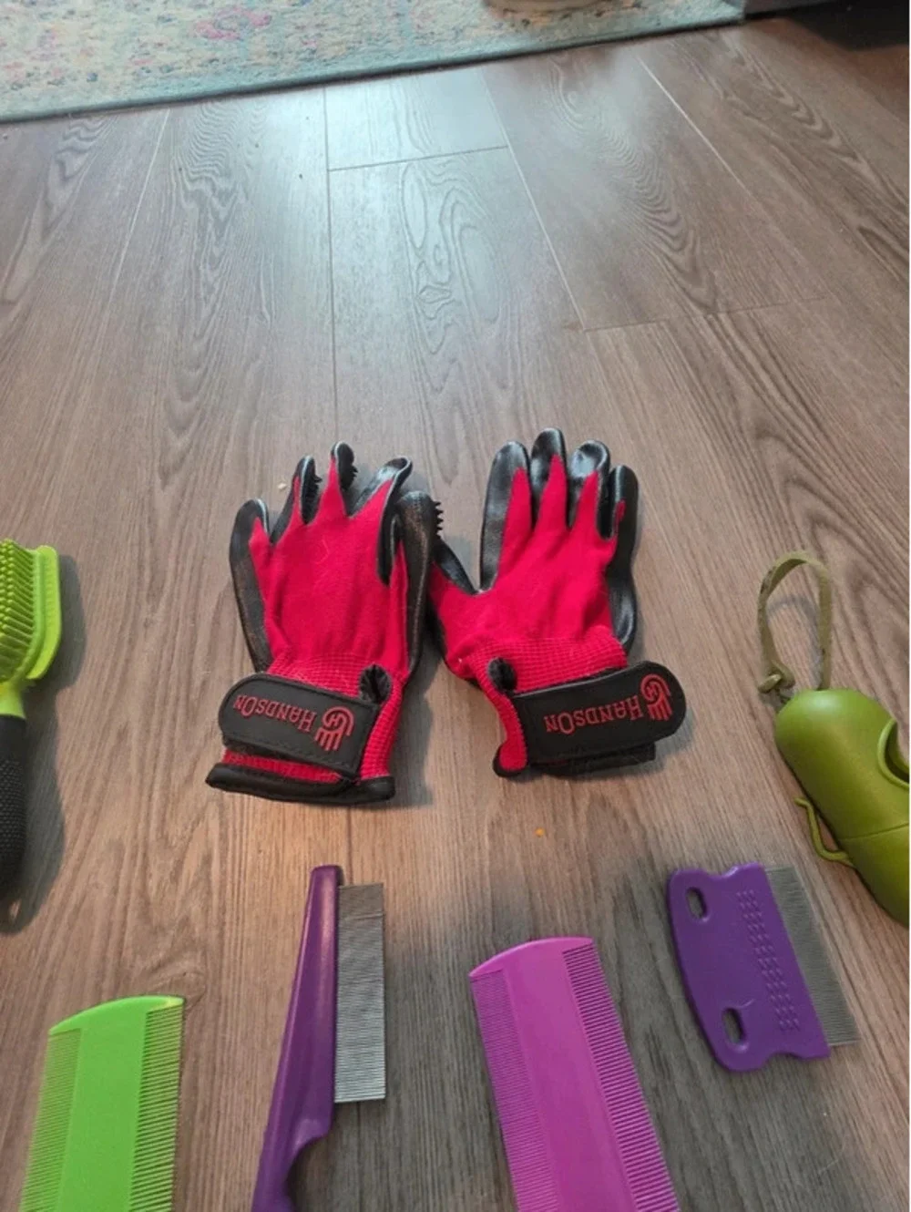 Pet Grooming Tool Set with Gloves, Combs, Brushes, and Nail Clippers